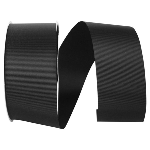 Reliant Ribbon 20.25 in. 50 Yards Grosgrain Allure Ribbon, Black 4600-031-16K